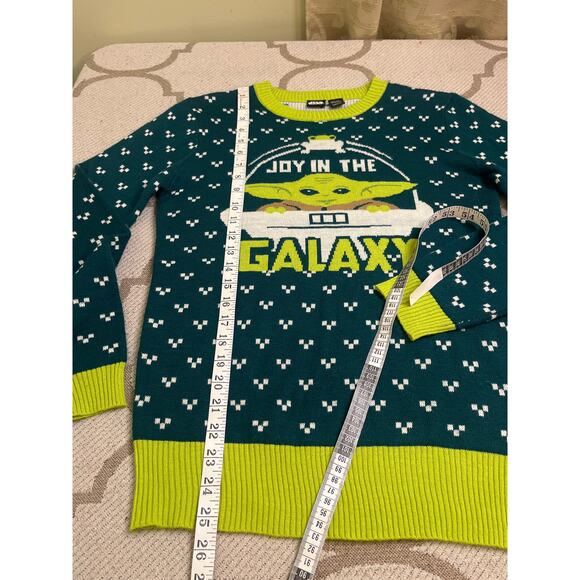 Star Wars Christmas Yoda Joy In The Galaxy Green Holiday Sweater, size small - Picture 4 of 9